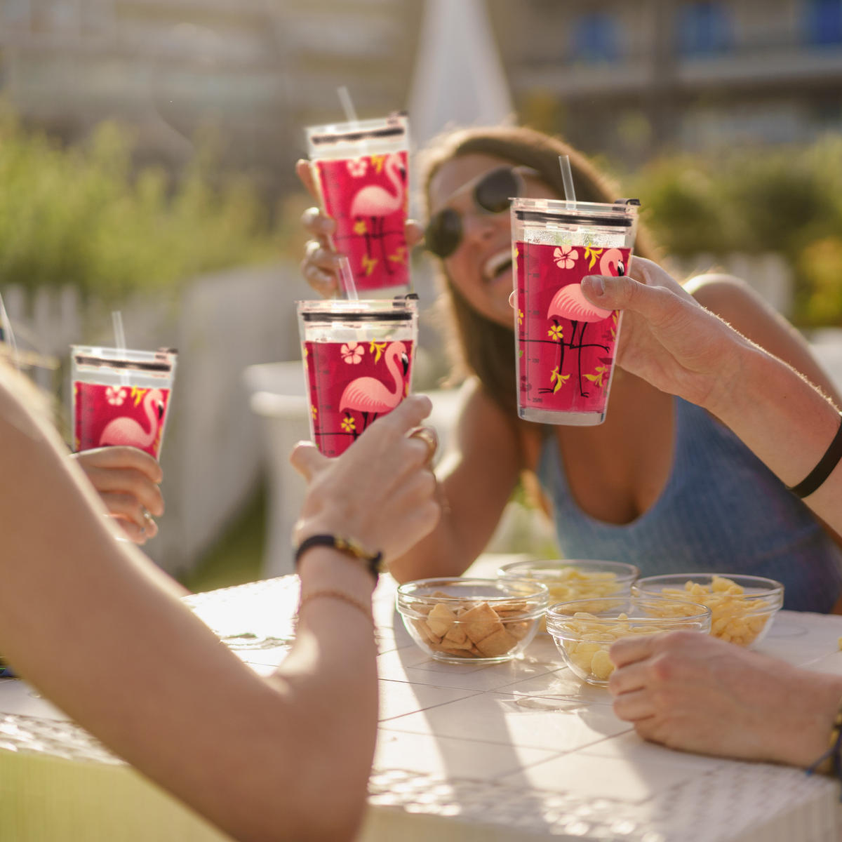 4XTRINKGLAS - Transparent, Glas/Kunststoff - Relaxdays