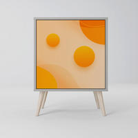 SIDEBOARD ORANGE ARRANGEMENT, Grau, 57,5x42x77,5 cm, Schräge Buchenholzfüße - Buchefarben/Multicolor, Holzwerkstoff/Buchenholz (57.5/77.5/42cm) - SpaceRebels