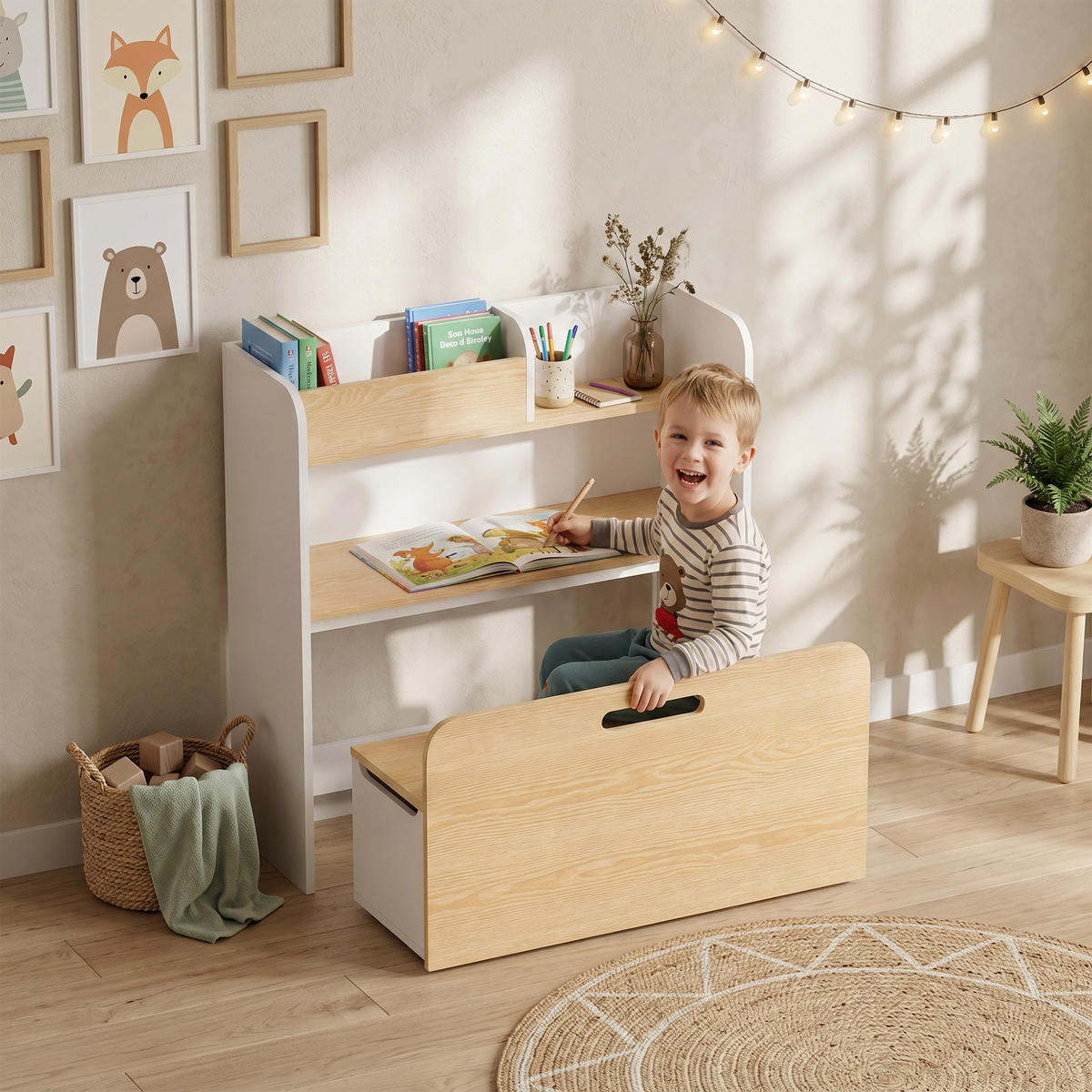 KINDERTISCHGRUPPE Weiß 80.0/29.0/80.0cm - Weiß, Holzwerkstoff (29/80/80cm)