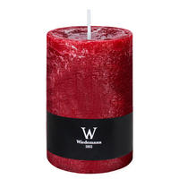 STUMPENKERZE Rustik Marble Style Bordeaux 140 x Ø 98 mm, 1 Stück - Bordeaux, Paraffin (14cm) - Wiedemann Kerzen