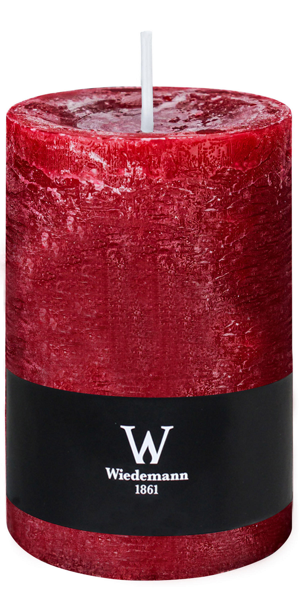 STUMPENKERZE Rustik Marble Style Bordeaux 140 x Ø 98 mm, 1 Stück - Bordeaux, Paraffin (14cm) - Wiedemann Kerzen