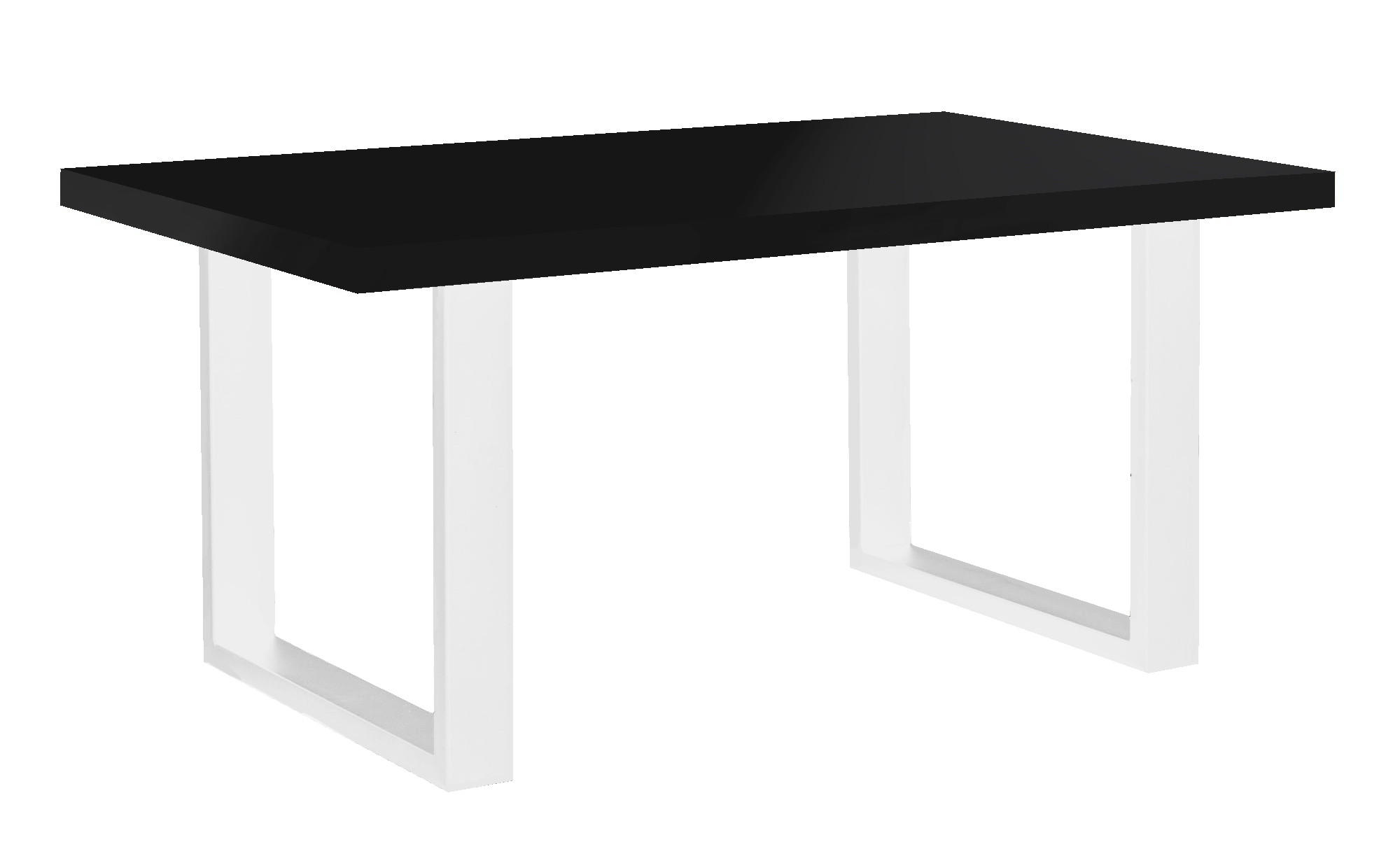 ESSTISCH rechteckiger, ausziehbarer LOFFTI, mit Metallbeinen, Loft-Stil, Industriel, skandinavisch: 80x120/220 cm. Farbe: Schwarz/Weiß - Schwarz, Metall (120/80/76cm) - Dekori_Interiors