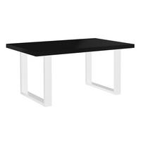 ESSTISCH rechteckiger, ausziehbarer LOFFTI, mit Metallbeinen, Loft-Stil, Industriel, skandinavisch: 80x120/220 cm. Farbe: Schwarz/Weiß - Schwarz, Metall (120/80/76cm) - Dekori_Interiors