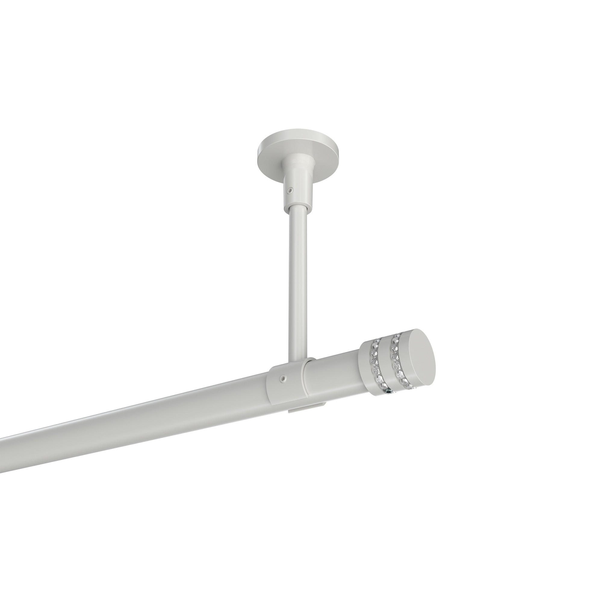 GARDINENSTANGE Sonette Estana 100 cm, 1-läufig, 20 mm Ø Weiß - Weiß, Metall (100cm) - INTERDECO