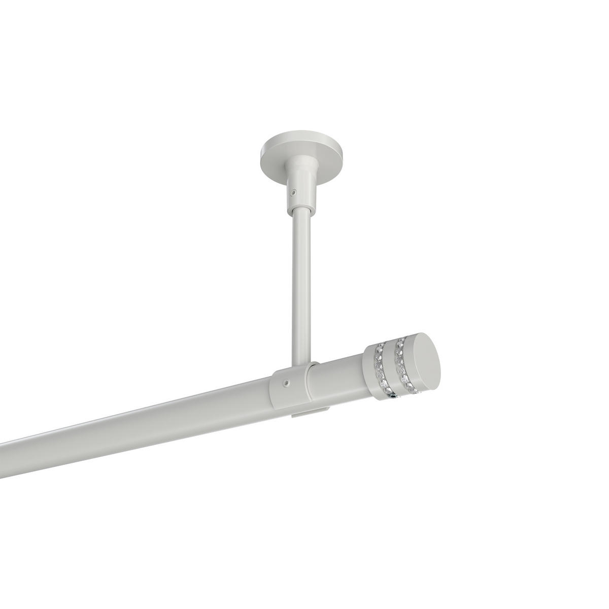 GARDINENSTANGE Sonette Estana 100 cm, 1-läufig, 20 mm Ø Weiß - Weiß, Metall (100cm) - INTERDECO