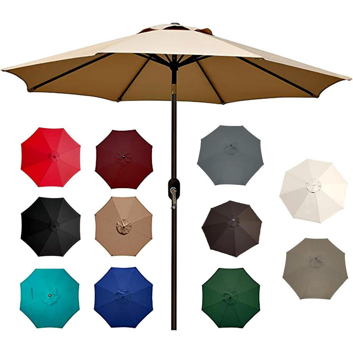 SONNENSCHIRM Ersatzbezug 280 cm Dunkelgrün UV80+ - Grün, Textil (280/280cm)