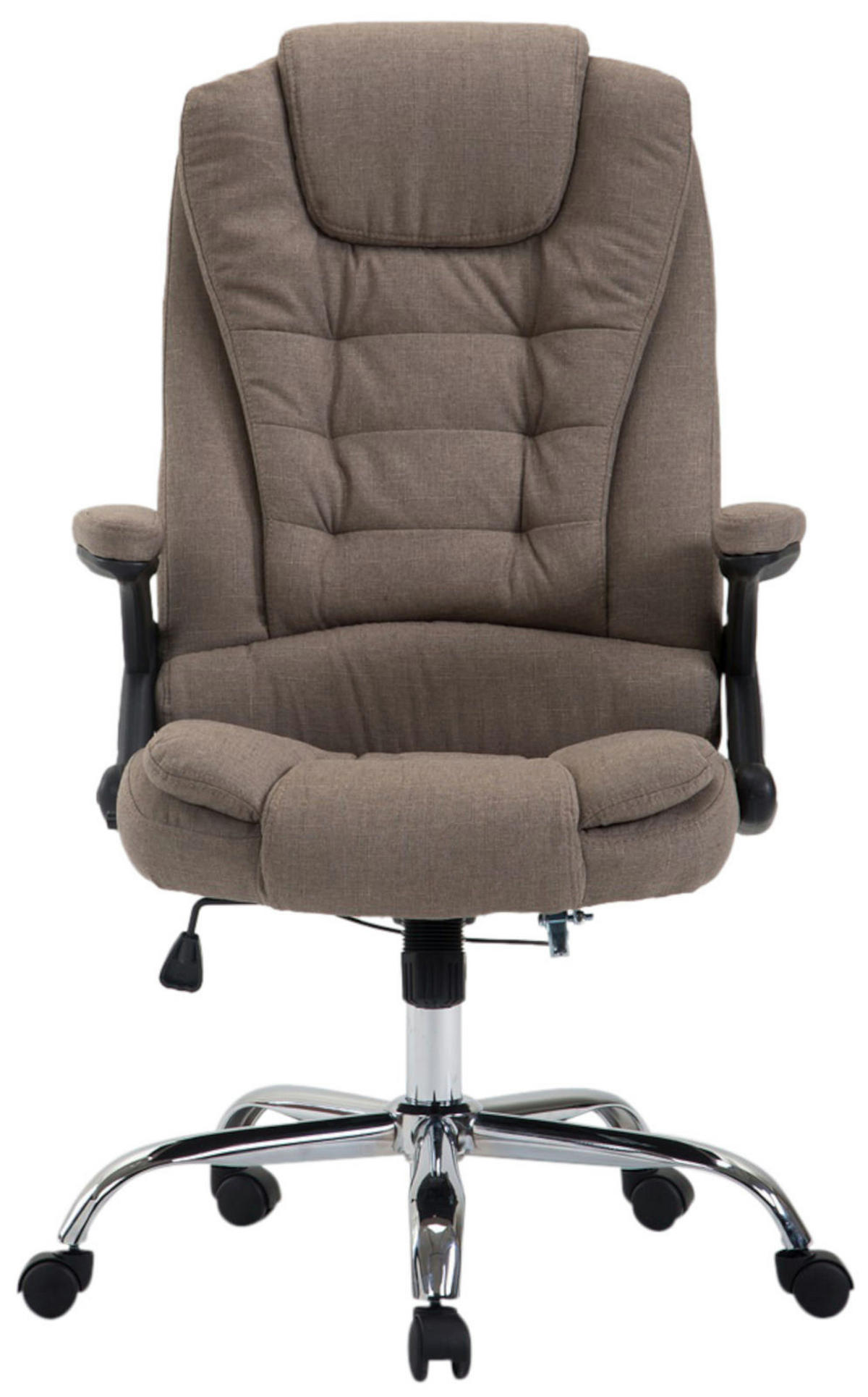 CHEFSESSEL Stoff Taupe - Taupe/Chromfarben, Textil/Metall (69.5/113/78cm) - CLP