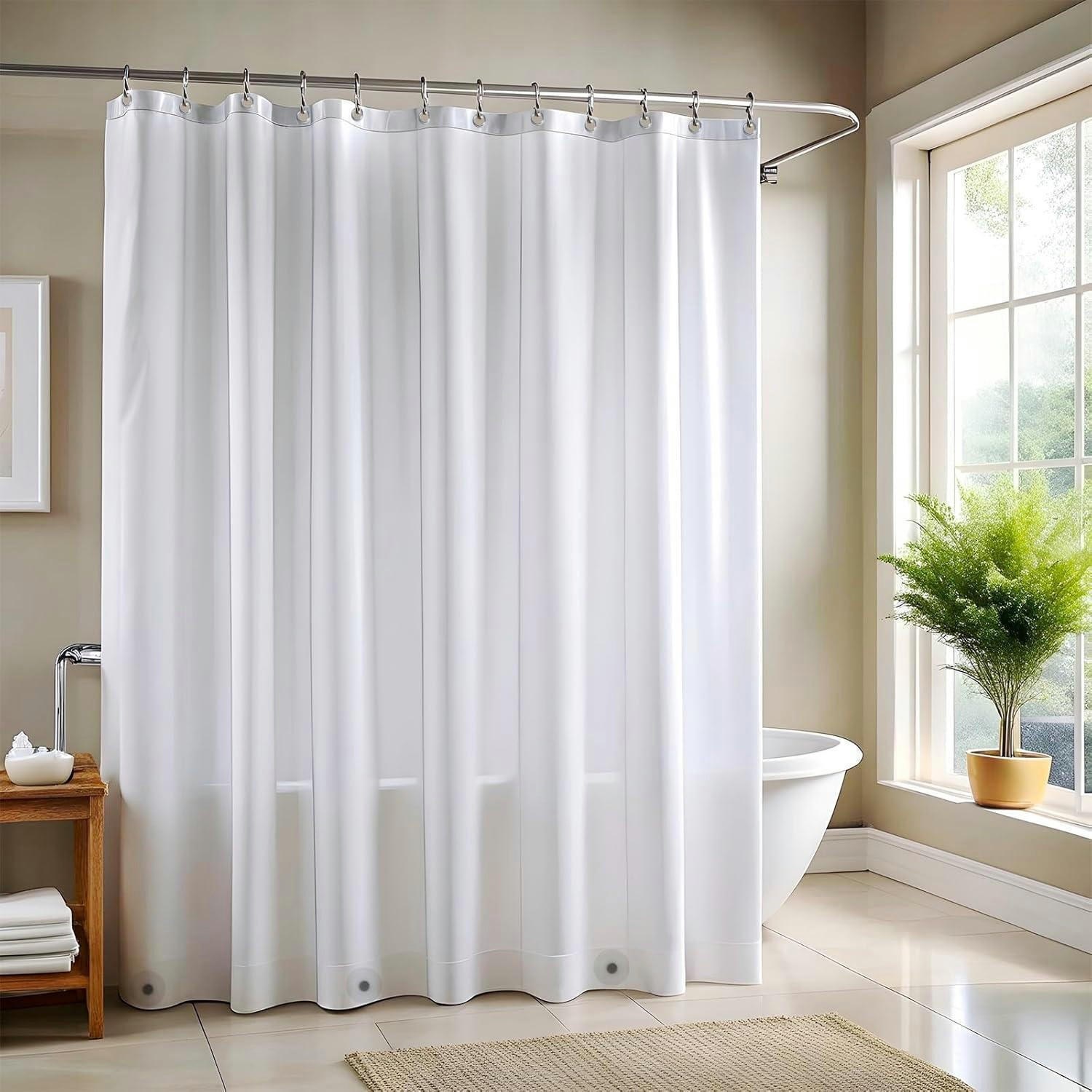 DUSCHVORHANG ZENO 180x180 cm Frosted Anti Schimmel PEVA - Weiß, Kunststoff (180/180cm)