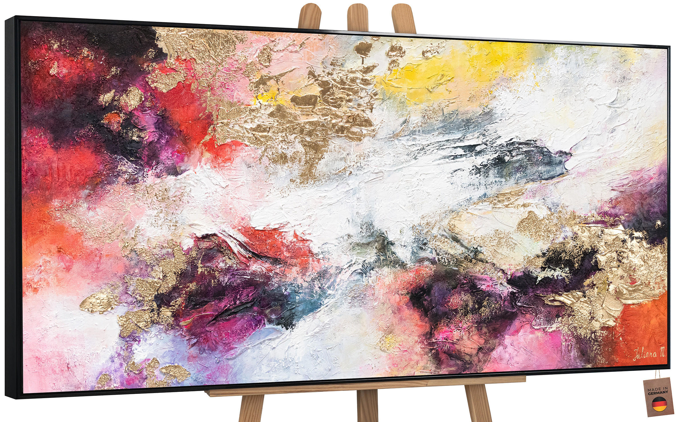 GEMÄLDE Heller Garten Schattenfugenrahmen Schwarz 120x60 cm - Schwarz, Holz (120/60cm) - YS-art gallery