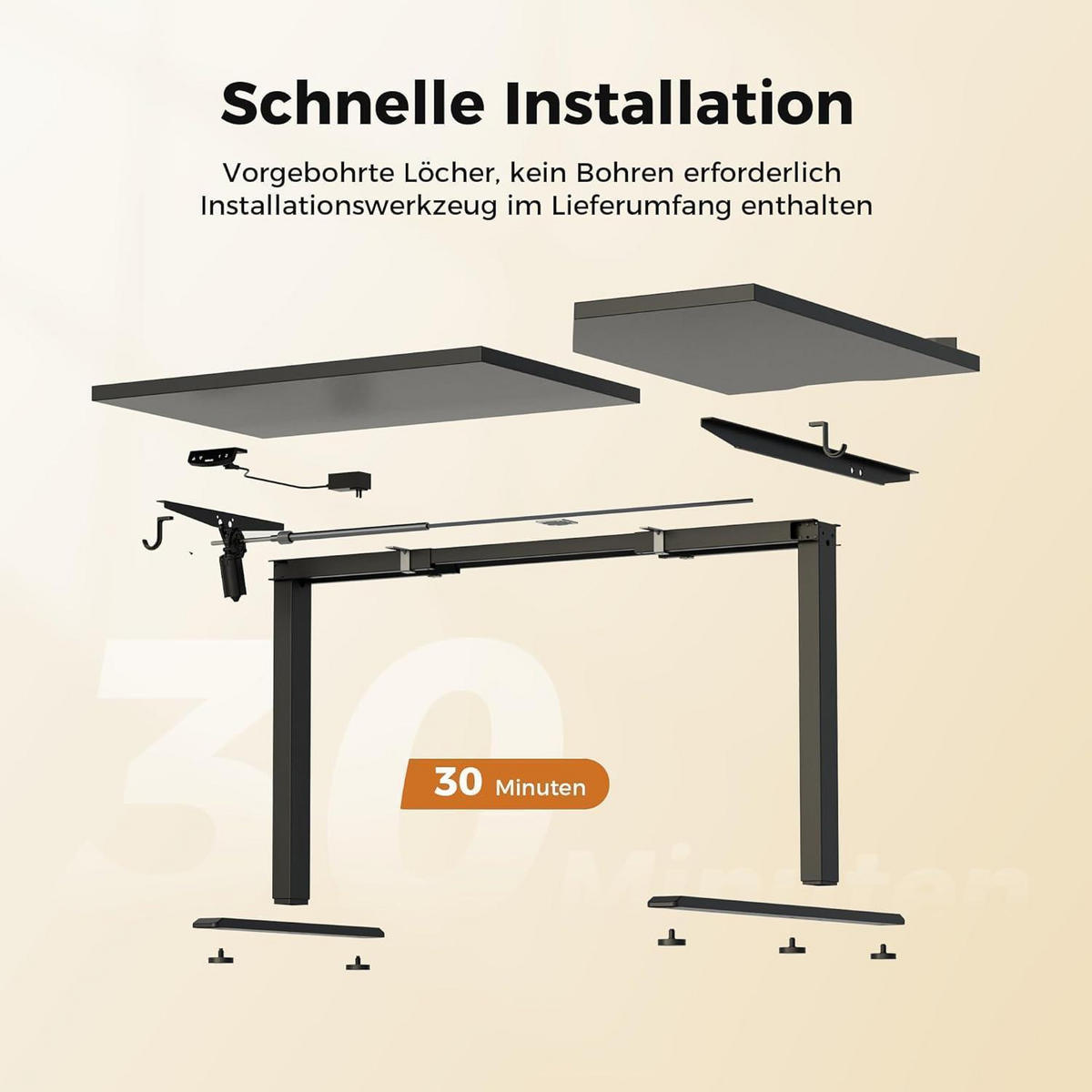 STEHSCHREIBTISCH L-Form 140 cm Schwarz Höhenverstellbar - Schwarz, Holzwerkstoff (140/90/75cm)