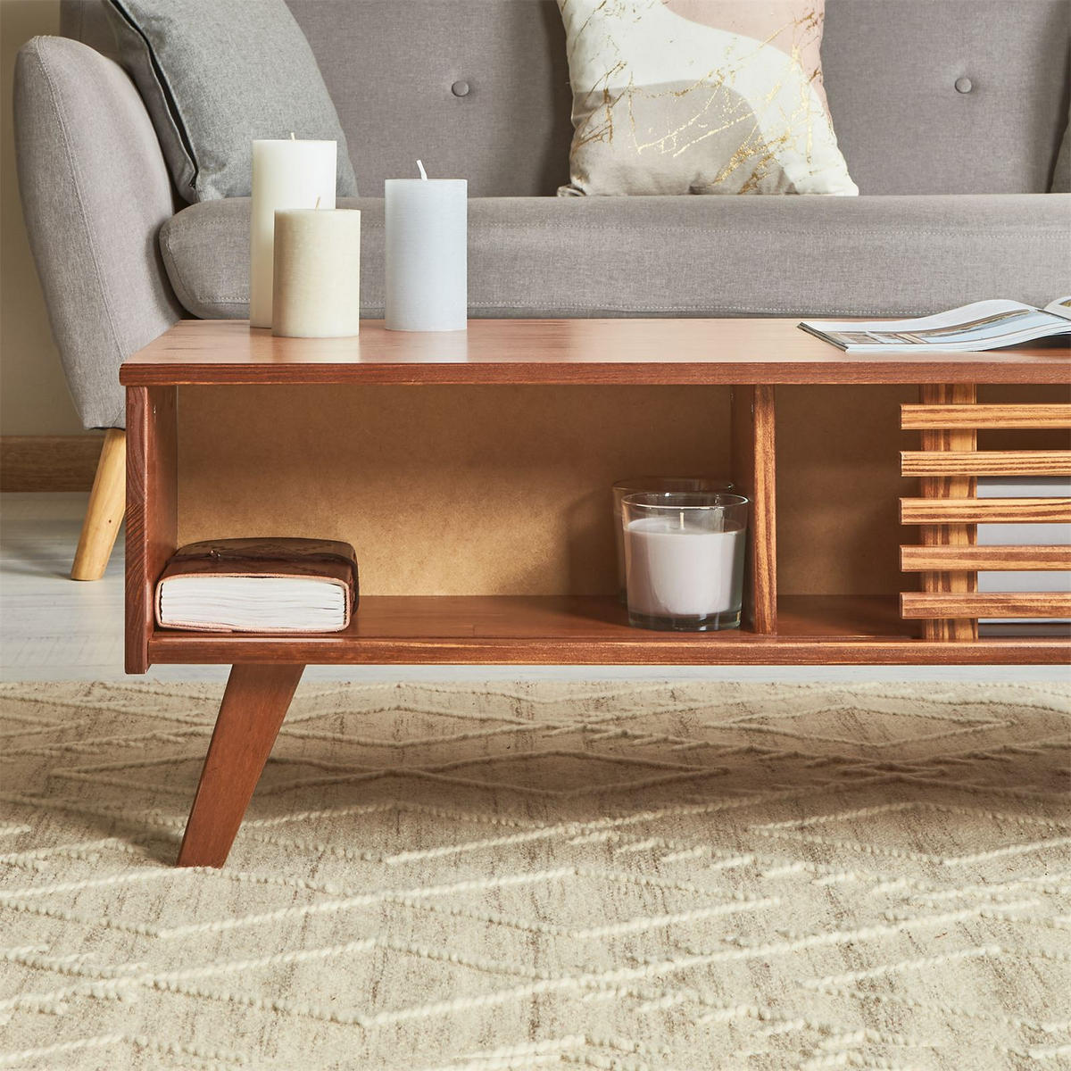 COUCHTISCH SEAN - Kastanienfarben, Holz (47/110/36cm) - IDIMEX