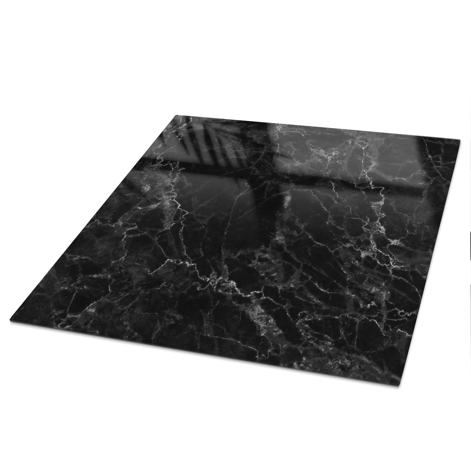 TISCHPLATTE 50x50 cm – Marmorstruktur - Weiß, Glas (0.4/50/50cm) - Wallfluent