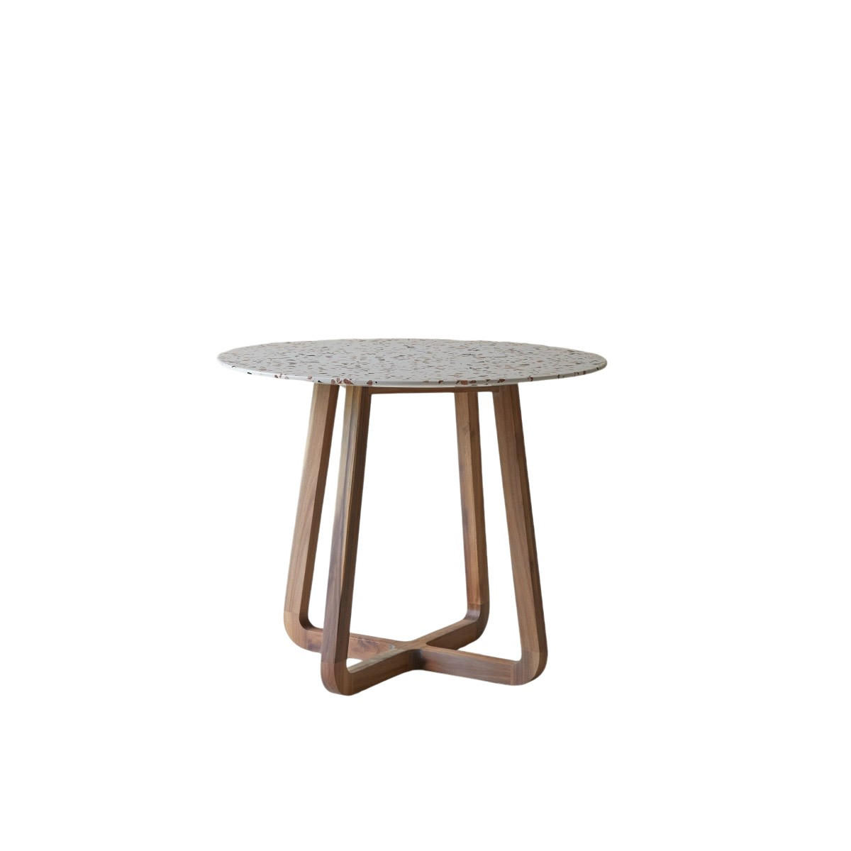 TISCH Elio Braun aus Premium-Terrazzo - Braun, Stein (90/90/72cm) - Tikamoon