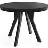 ESSTISCH Strato Black runder ausziehbarer, Schwarz 100-200/100/77 cm - Schwarz, Holz/Holzwerkstoff (100/100/77cm) - WFL GROUP