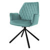 DREHSTUHL Samt Salbei - Blau, Metall (63/90/57cm) - ML-DESIGN