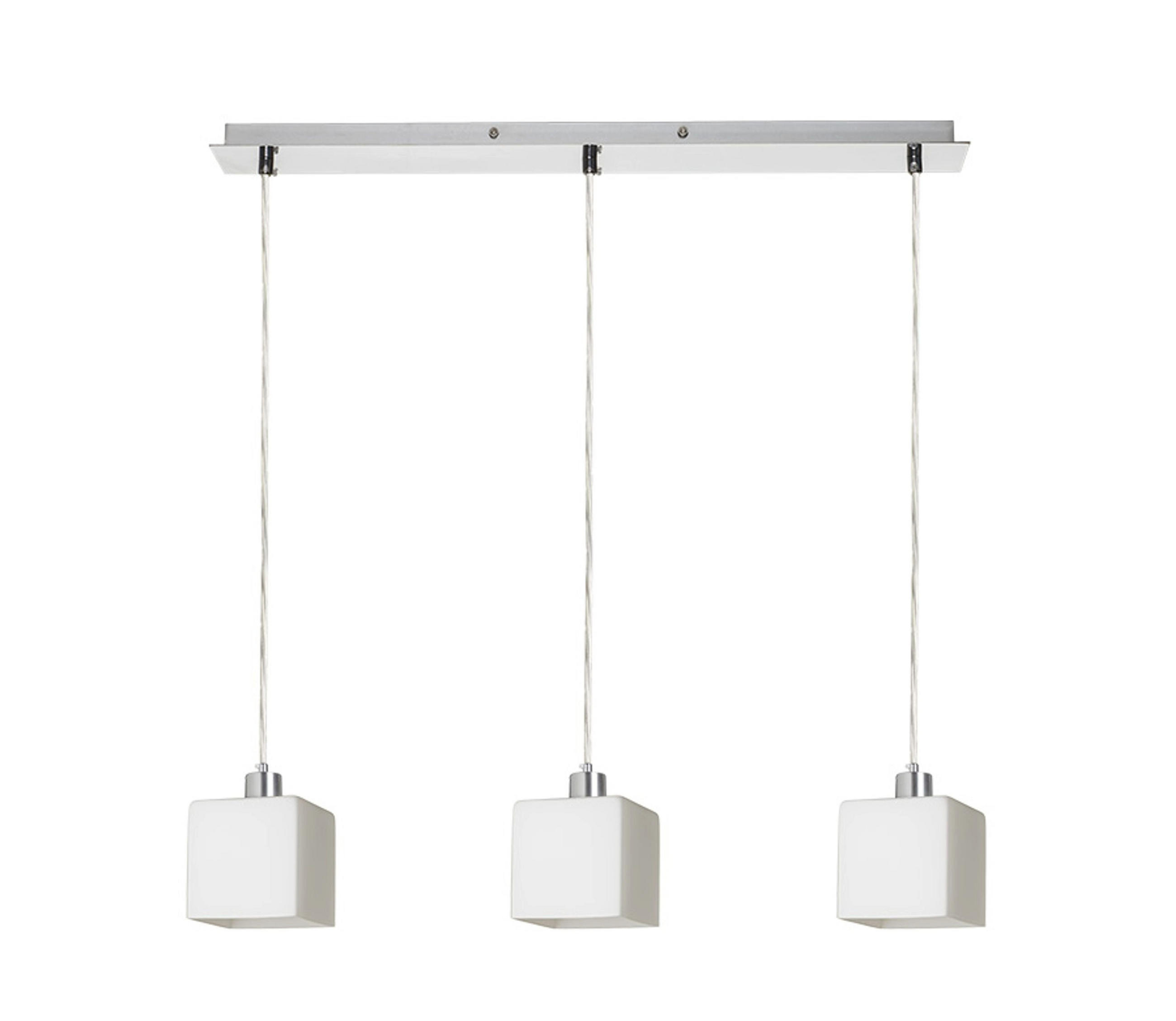 PENDELLEUCHTE DADOS III 60 Opalglas 33 W - Chromfarben, Metall (30/30/120cm) - Rendl