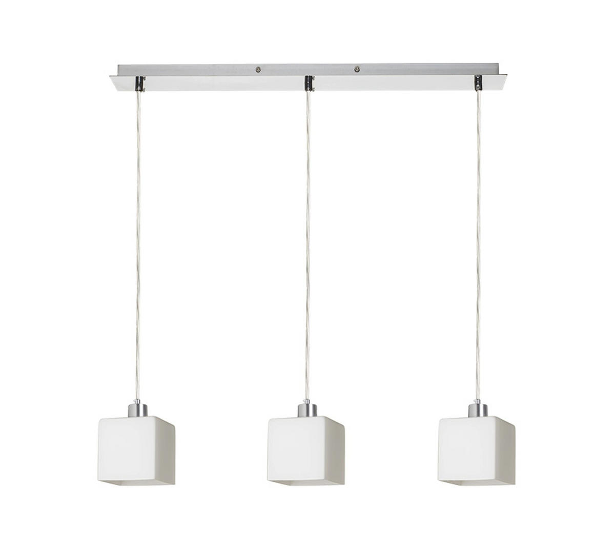 PENDELLEUCHTE DADOS III 60 Opalglas 33 W - Chromfarben, Metall (30/30/120cm) - Rendl