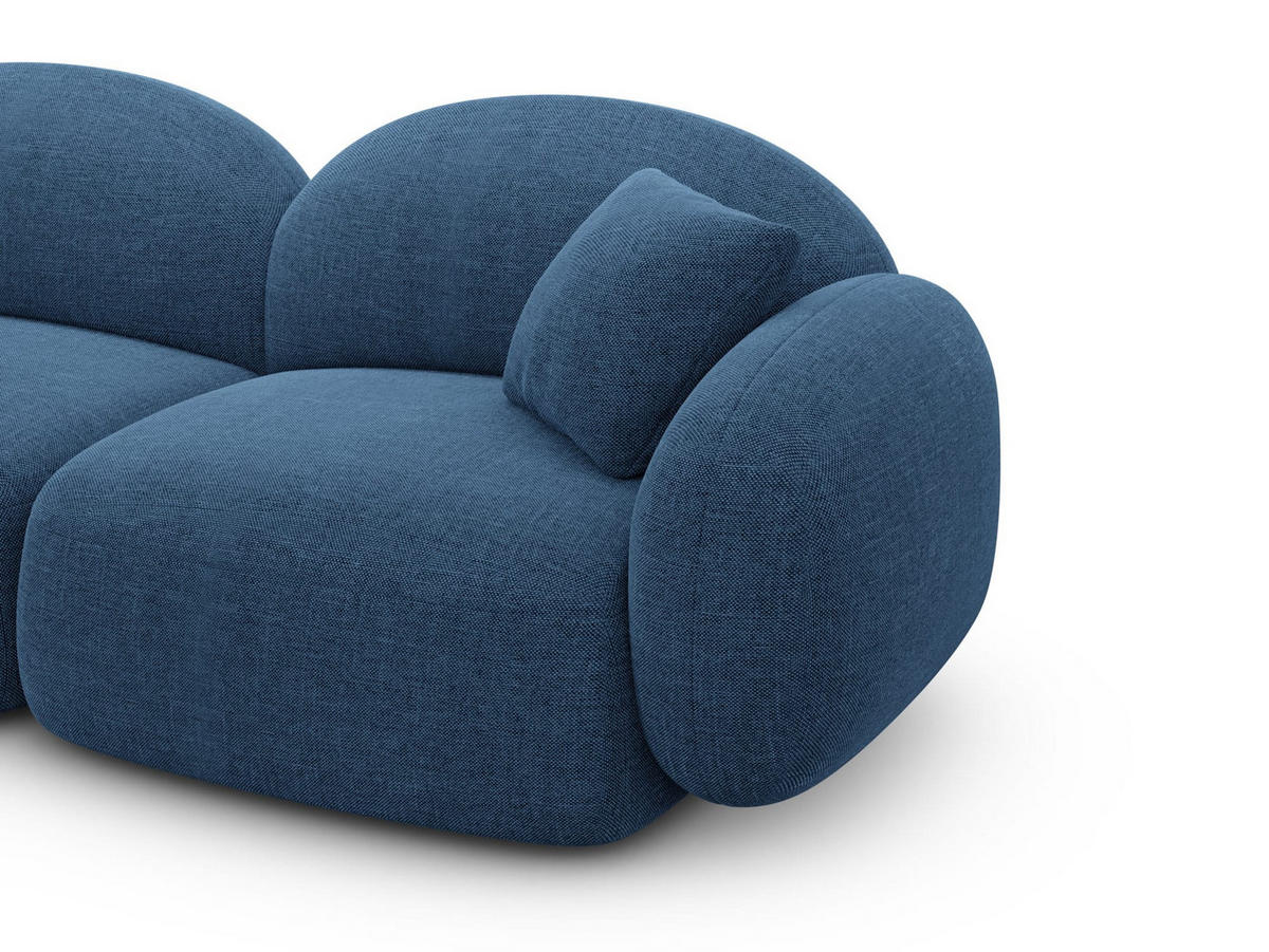 WOHNLANDSCHAFT Mirello U-Form Dunkelblau Strukturstoff - Dunkelblau, Textil (333/77/193cm)