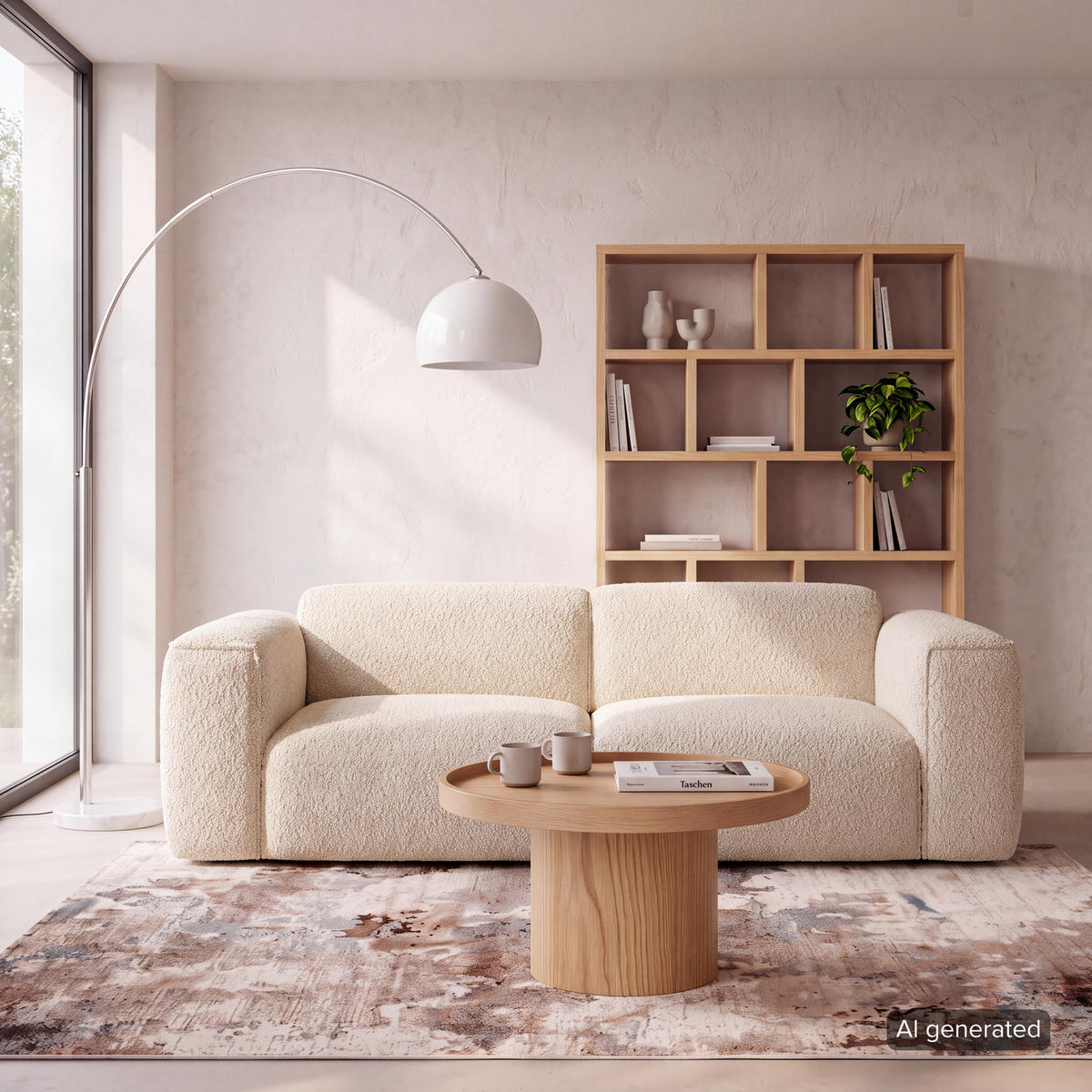 2-SITZER SOFA - Beige/Schwarz, Kunststoff/Textil (220/71/102cm) - home24
