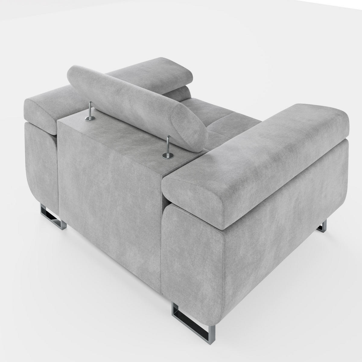 SESSEL VEMO SOLO, in Beige, Velours-Stoff - Beige, Textil (135/88/100cm) - Barchello