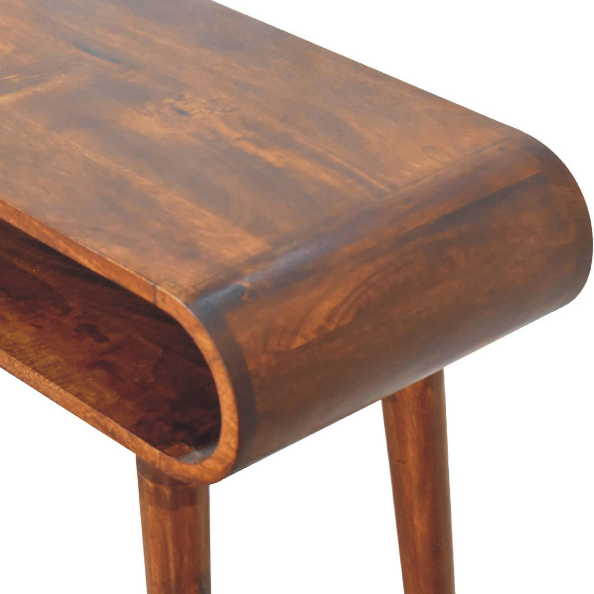 KONSOLENTISCH aus 100% massivem Mangoholz - Kastanienfarben/Messingfarben, Holz/Metall (35/90/80cm) - Artisan Furniture