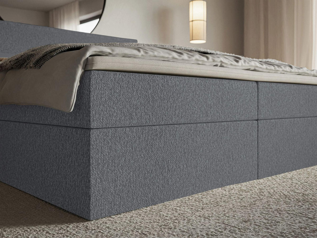 BOXBETT Softie Graphitgrau Chenille 180x200 cm - Graphitfarben, Textil (180/200cm) - Selsey