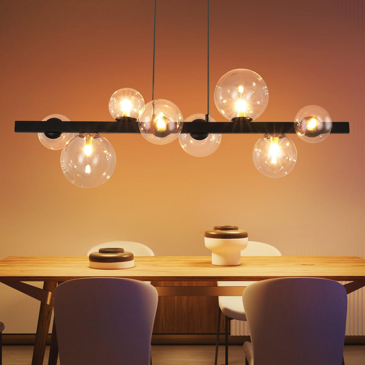 PENDELLEUCHTE William 90/25/160 cm - Transparent, Metall (90/25/160cm) - ZMH