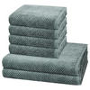 FROTTIERSET Pure 6-teilig - Dunkelgrün, Textil (50/100cm) - Cawö