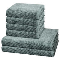 FROTTIERSET Pure 6-teilig - Dunkelgrün, Textil (50/100cm) - Cawö