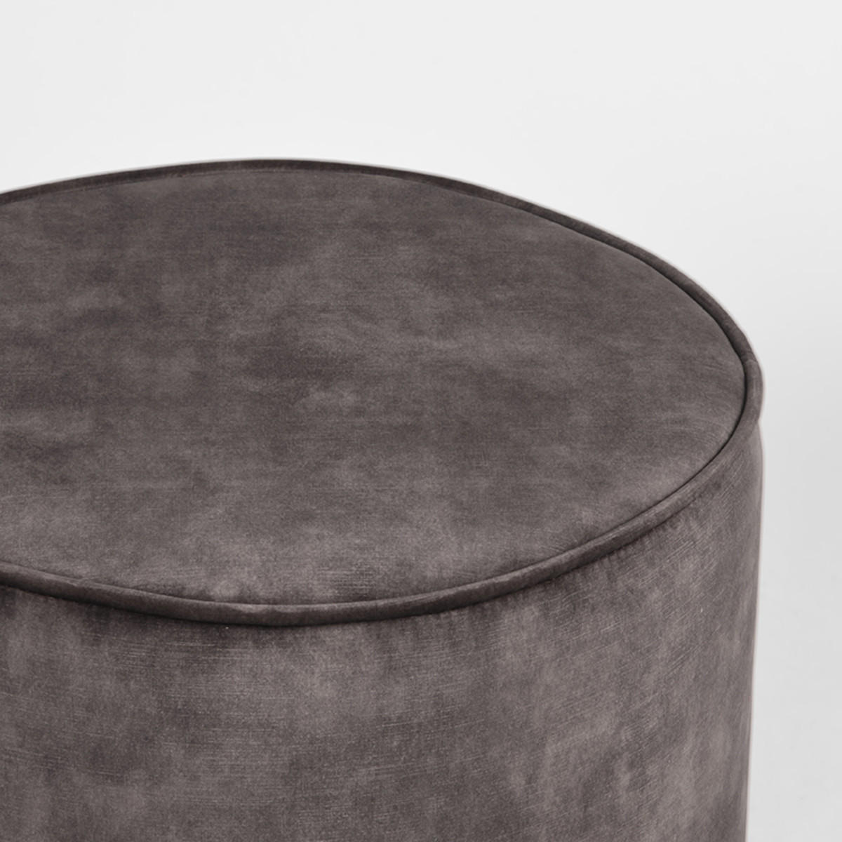 POUF Tibo Grau 55/55/40 cm - Dunkelgrau, Textil (55/40/55cm) - LABEL51