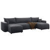 WOHNLANDSCHAFT Pianoni Grau Cordbezug - Schwarz/Grau, Kunststoff/Textil (312/83/140cm) - Selsey