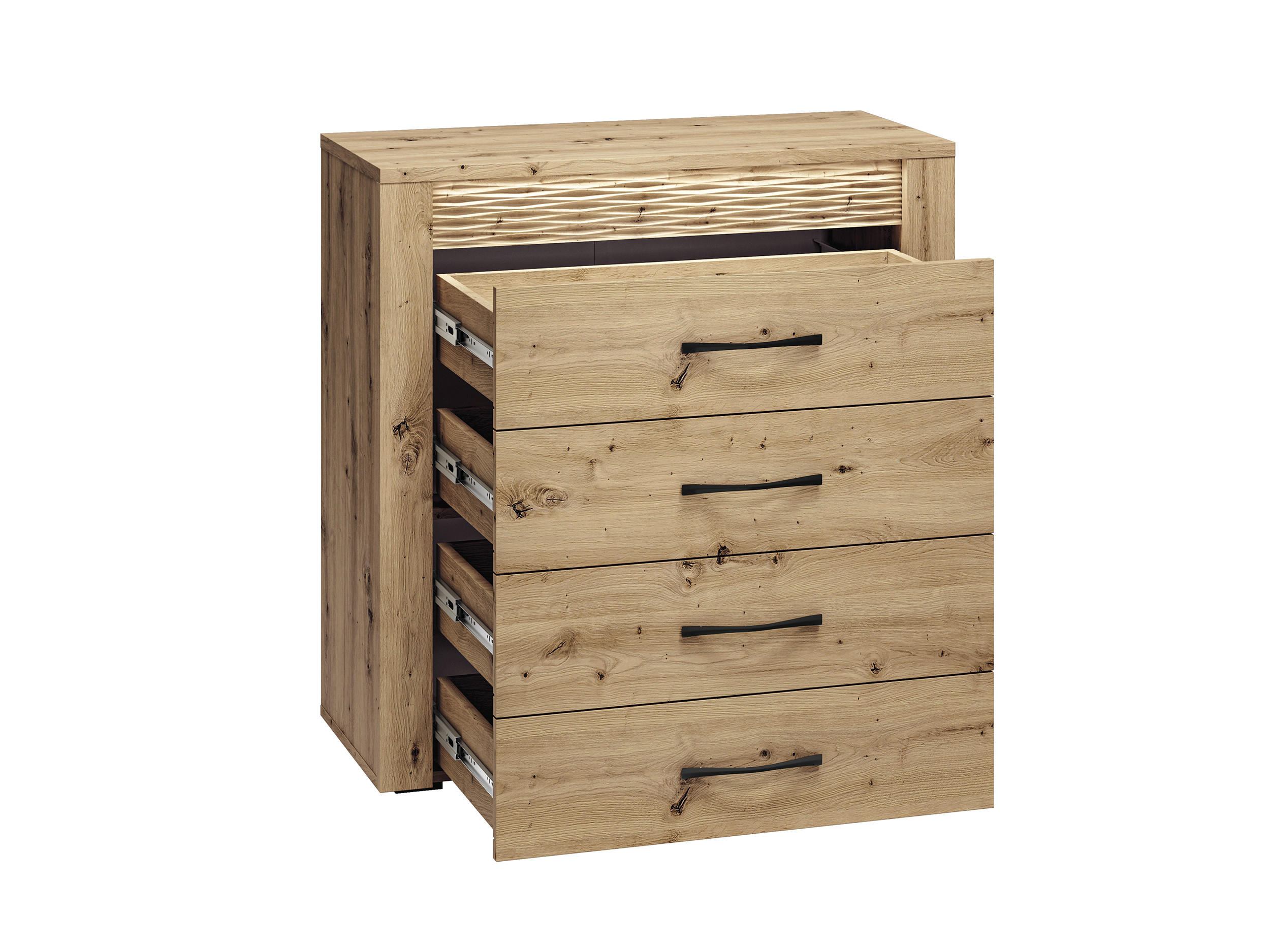 KOMMODE Artis Artisan Eiche, 92 / 40 / 94cm - Braun, Holz/Holzwerkstoff (92/94/40cm) - Feldmann-Wohnen