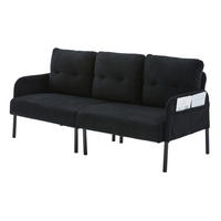3-SITZER-SOFA 171/72/80 cm aus Cord mit Seitentasche Schwarz - Schwarz, Textil (72/80/171cm) - Modenvie