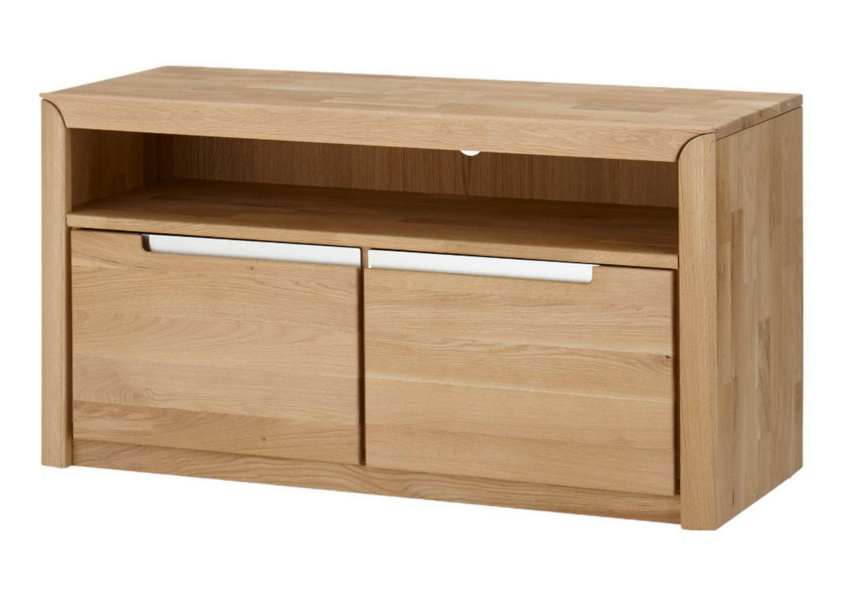 LOWBOARD Massivholz Ianka 114x60x46 TV-Unterteil Wildeiche Bianco geölt - Naturfarben, Holz (114/60/46cm) - 58aufmkessel