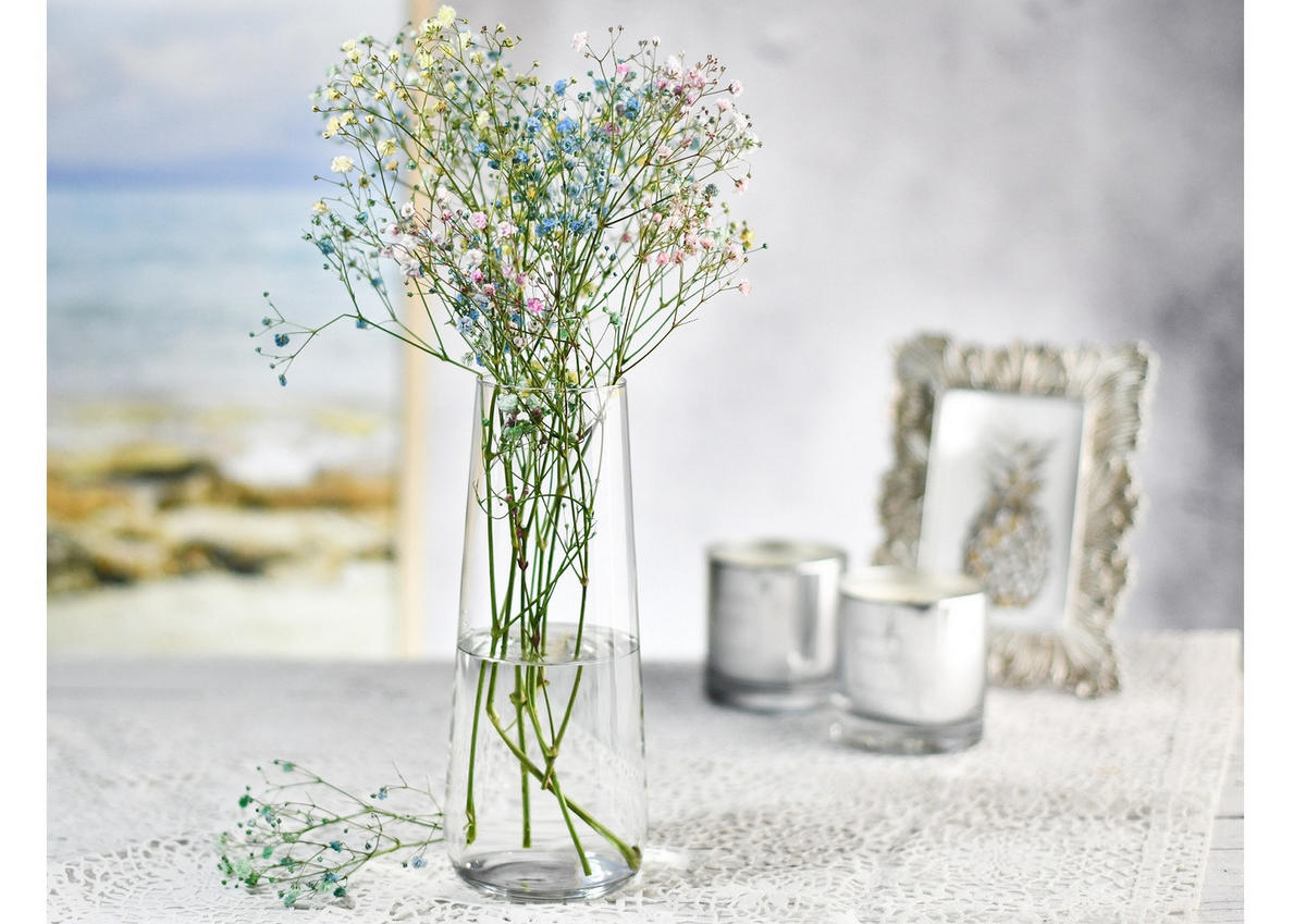 BLUMENVASE, 1 Stk., 1,2 l, 24 cm - Transparent, Glas (9.8/24cm) - Krosno Glass