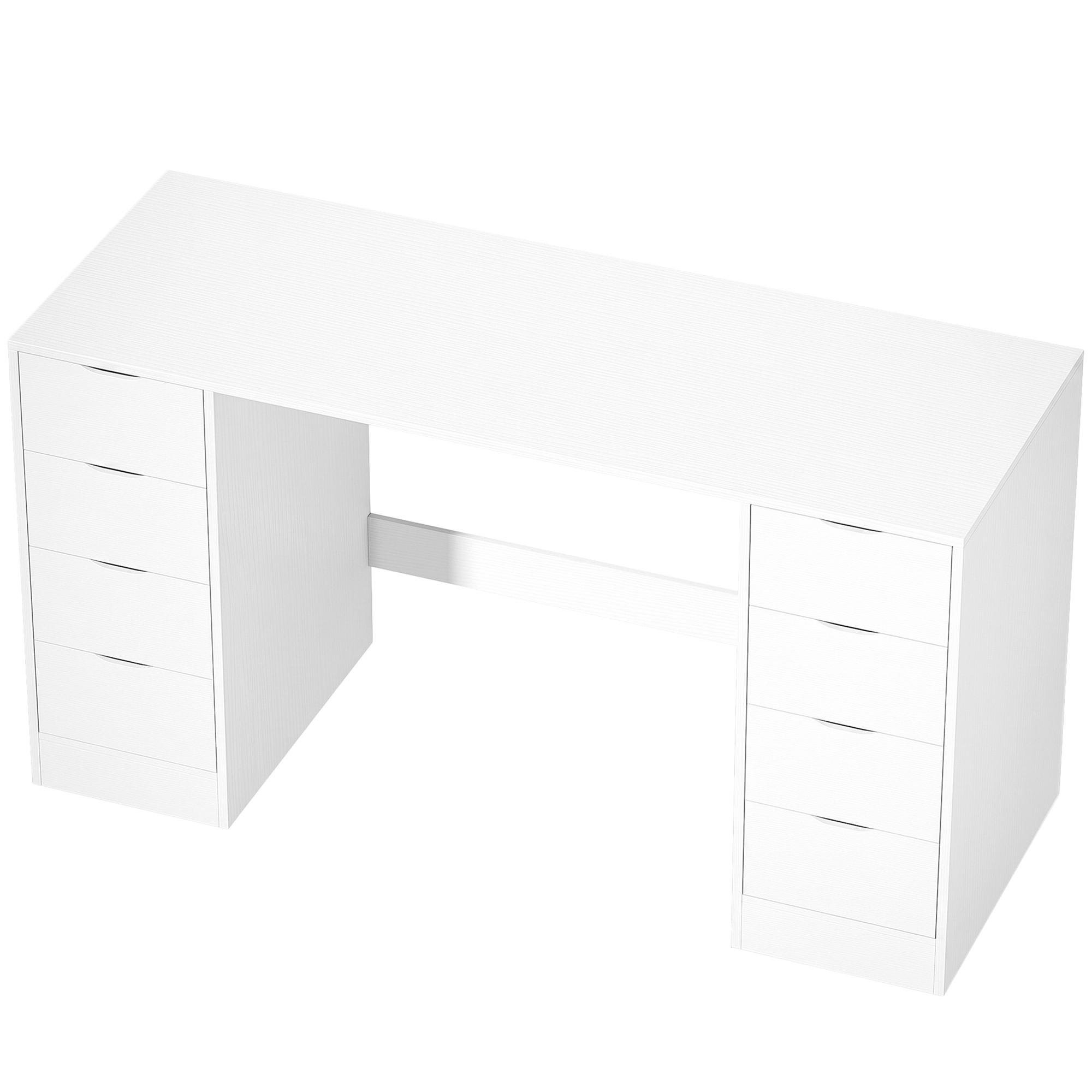 SKRIVBORD i MDF-spånskiva, vit - Vit, Träbaserade material (140/53/75cm) - HOMCOM