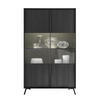 VITRINE 2 Türen H174 cm - City - Schwarz, Holzwerkstoff (40/174/104cm) - Calicosy