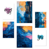 POSTER Set Mit 6 Abstrakte Farben Blau Gold Türkis Formen A3 & A4 Rahmenlos - Klar, Papier (29/3cm) - Nacnic