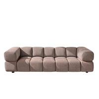 SOFA 4-Sitzer, Couch, Chenille Stoff Puente, Purpur, Averro - Lila, Holz (280/70/96cm) - Kaiser Möbel