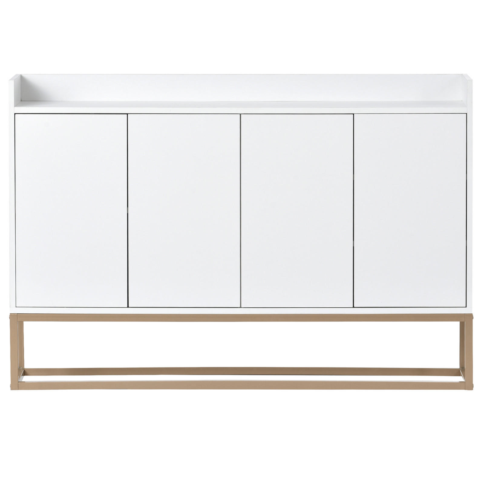 SIDEBOARD im modernen Stil für das Esszimmer, mit 4 Türen und verstellbaren Einlegeböden, weiß, mit Metallbeinen - Weiß, Holz/Holzwerkstoff (30/80/120cm) - WoodenAura