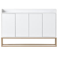 SIDEBOARD im modernen Stil für das Esszimmer, mit 4 Türen und verstellbaren Einlegeböden, weiß, mit Metallbeinen - Weiß, Holz/Holzwerkstoff (30/80/120cm) - WoodenAura