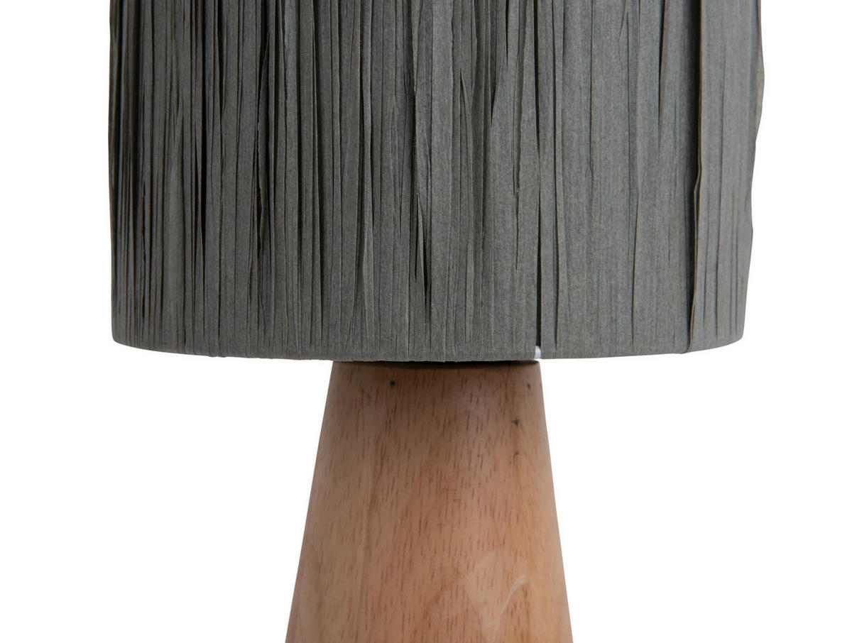 TISCHLAMPE Sheer Cone 15/15/33 cm - Grau, Naturmaterialien (15/15/33cm) - Leitmotiv