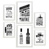 POSTER Set Mit 6 Wein 2 Vollfarbige Illustrationen Von Kaffee & Getränken Im Werbetafel Illustrationen Für & Heim A3 & A4 Weißer Rahmen - Weiß, Papier (29/3cm) - Nacnic