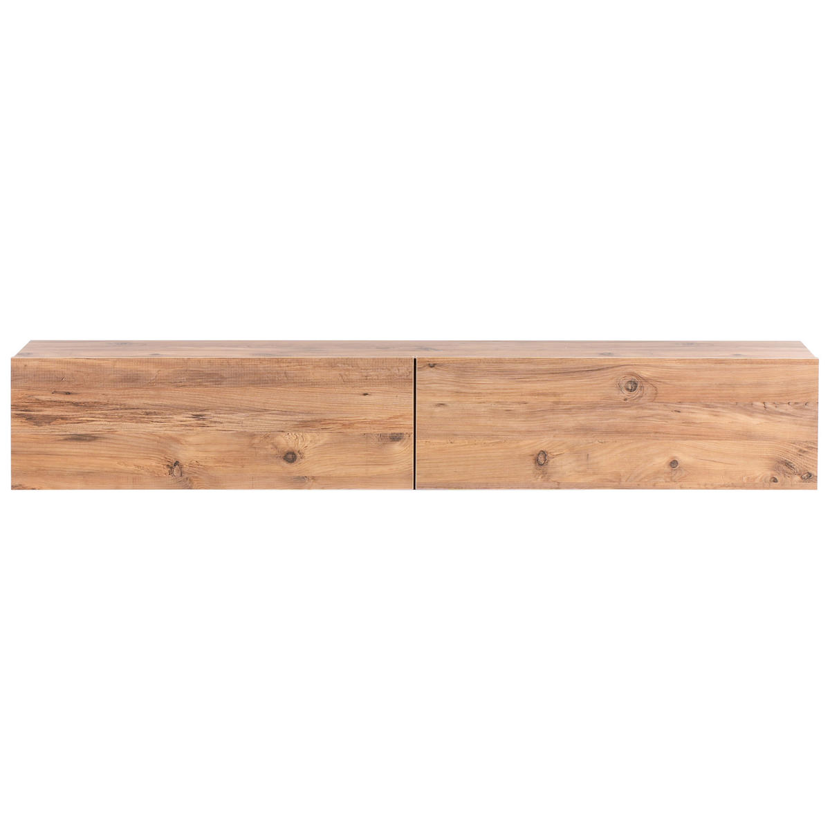 WANDMONTIERTER-TV-SCHRANK Braun Gladstone - Braun, Holzwerkstoff (180/30/32cm) - Beliani