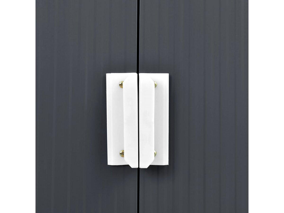 GERÄTESCHUPPEN AUS METALL Vegas mit Solarpanel Grau - Grau, Metall (277/202/191cm) - Habitat Garten