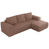 ECKSOFA TRENTINO L Rosa Boucle - Rechts - Schwarz/Rosa, Textil (164/266cm) - MKS