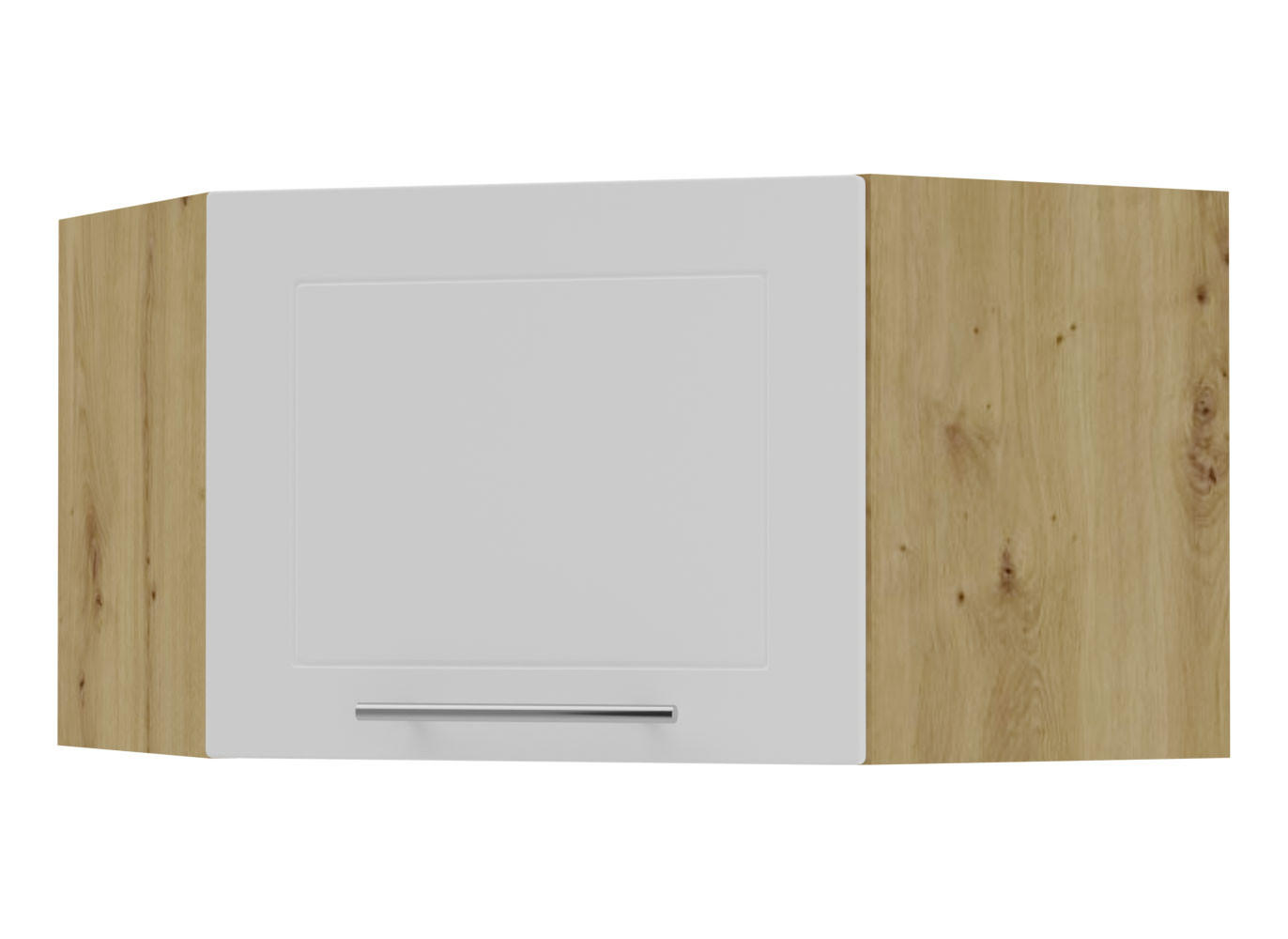 Feldmann-Wohnen Eckhängeschrank Weiß, Eiche Artisan 60x36x60 cm