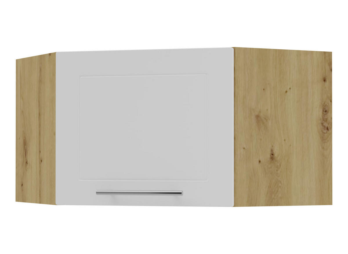 ECKHÄNGESCHRANK Kvantum W10/60/36 Weiß Matt / Eiche Artisan Matt 60 / 60 / 36cm - Eiche Artisan/Weiß, Holz/Holzwerkstoff (60/36/60cm) - Feldmann-Wohnen