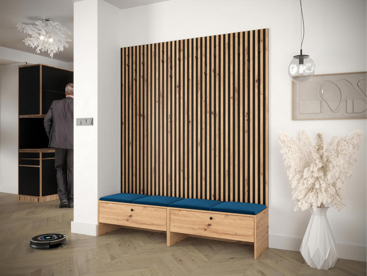 GARDEROBE Balma V - Blau, Holzwerkstoff (170/206/44cm) - MIRJAN24