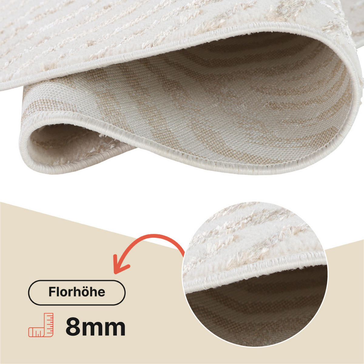 TEPPICH CRYSTAL ROUND Braun 200/200 cm - Braun, Textil (200/200cm) - Tapiso
